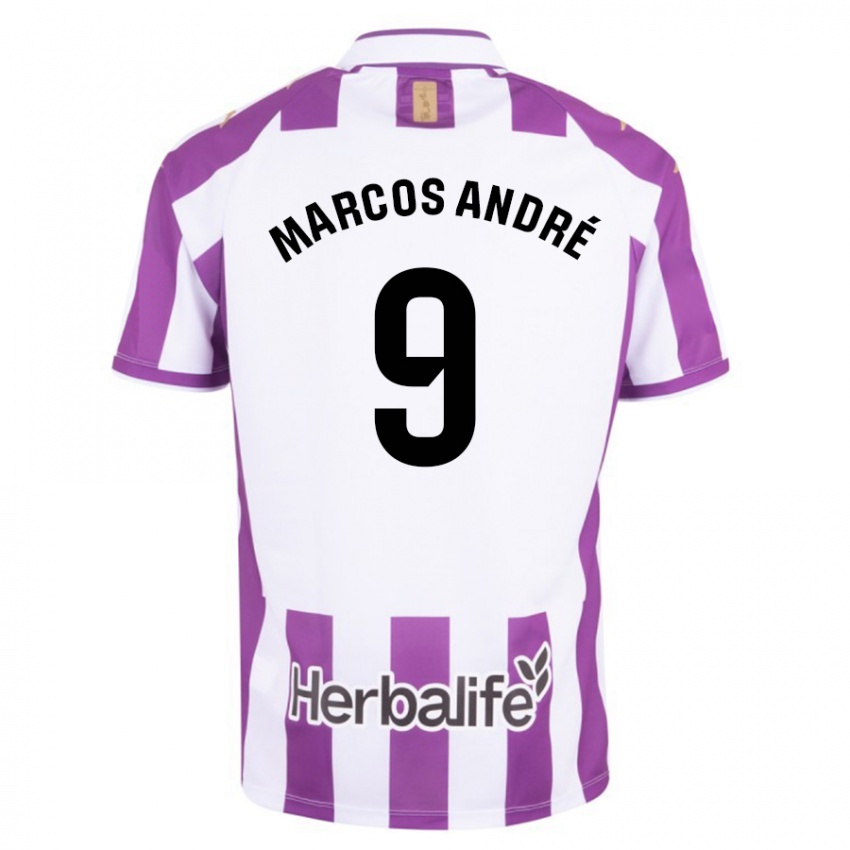Hombre Camiseta Marcos Andre #9 Morado 1ª Equipación 2023/24 La Camisa Perú