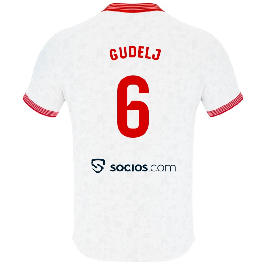 Hombre Camiseta Nemanja Gudelj #6 Blanco 1ª Equipación 2023/24 La Camisa Perú