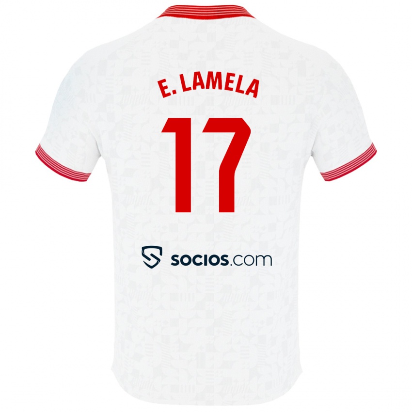 Hombre Camiseta Erik Lamela #17 Blanco 1ª Equipación 2023/24 La Camisa Perú