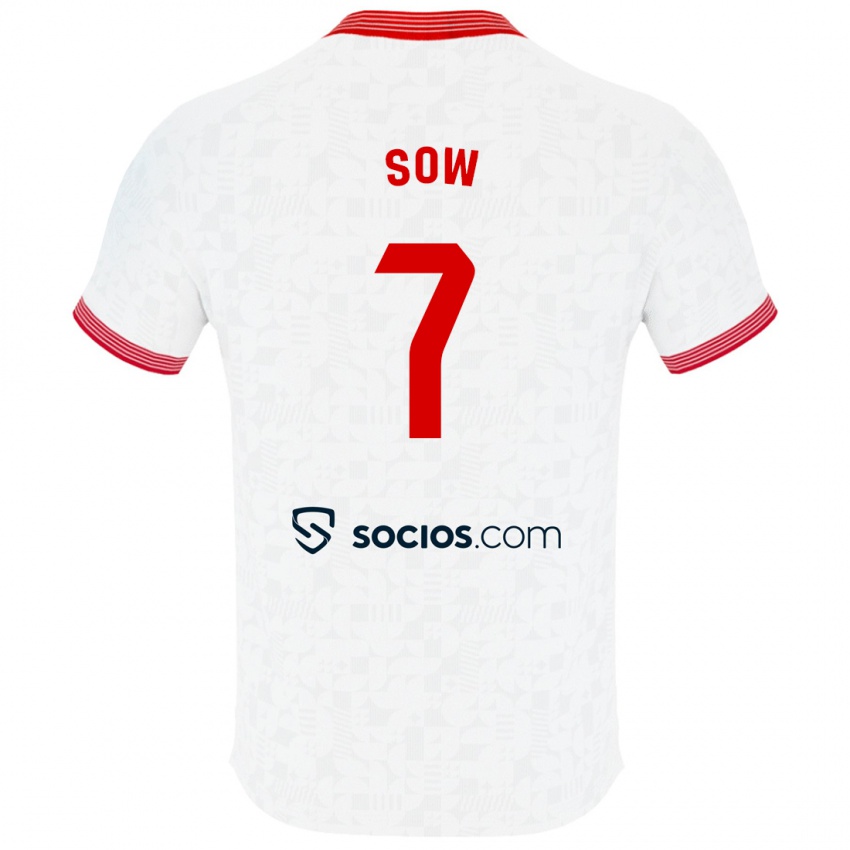 Hombre Camiseta Bakary Sow #7 Blanco 1ª Equipación 2023/24 La Camisa Perú