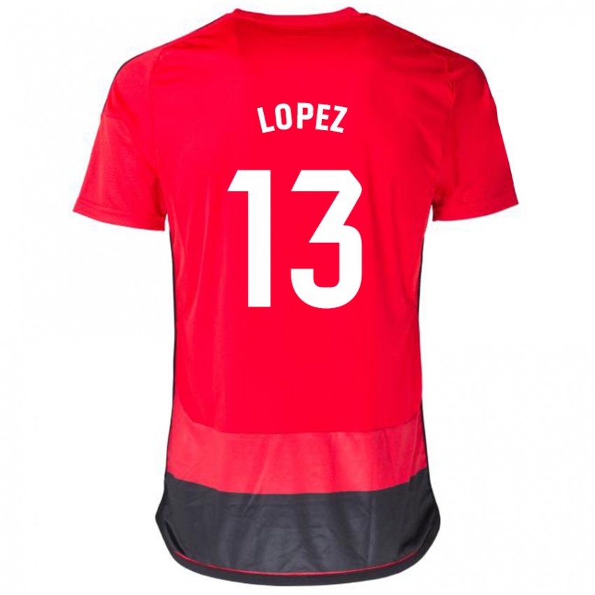 Hombre Camiseta Luis López #13 Negro Rojo 1ª Equipación 2023/24 La Camisa Perú