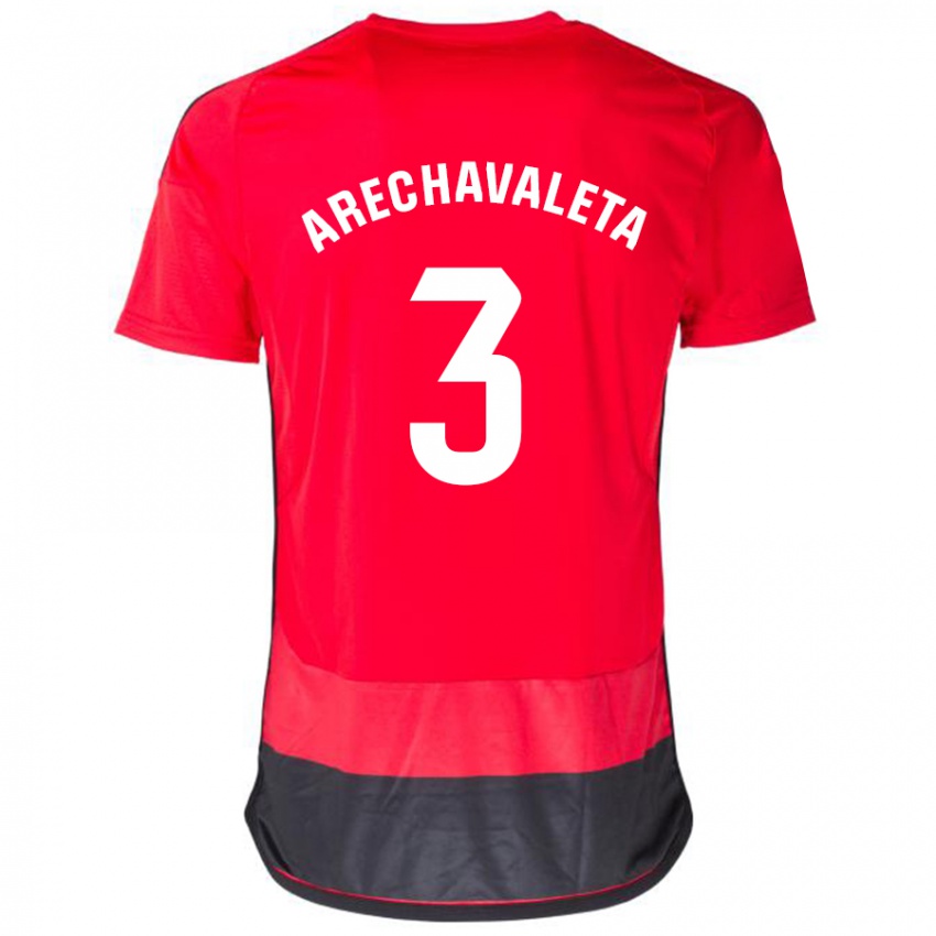 Hombre Camiseta Jorge Arechavaleta #3 Negro Rojo 1ª Equipación 2023/24 La Camisa Perú