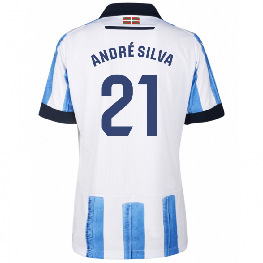 Hombre Camiseta Andre Silva #21 Azul Blanco 1ª Equipación 2023/24 La Camisa Perú