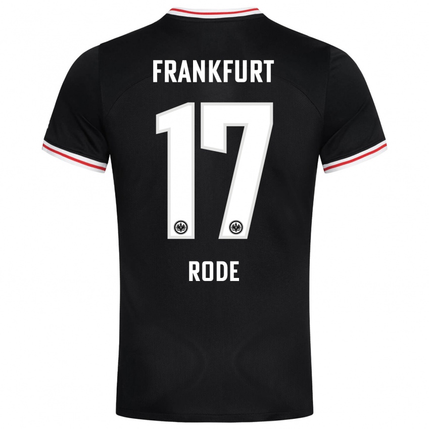 Hombre Camiseta Sebastian Rode #17 Negro 2ª Equipación 2023/24 La Camisa Perú