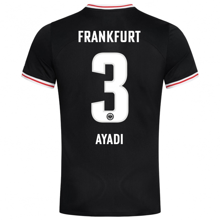 Hombre Camiseta Akram Ayadi #3 Negro 2ª Equipación 2023/24 La Camisa Perú