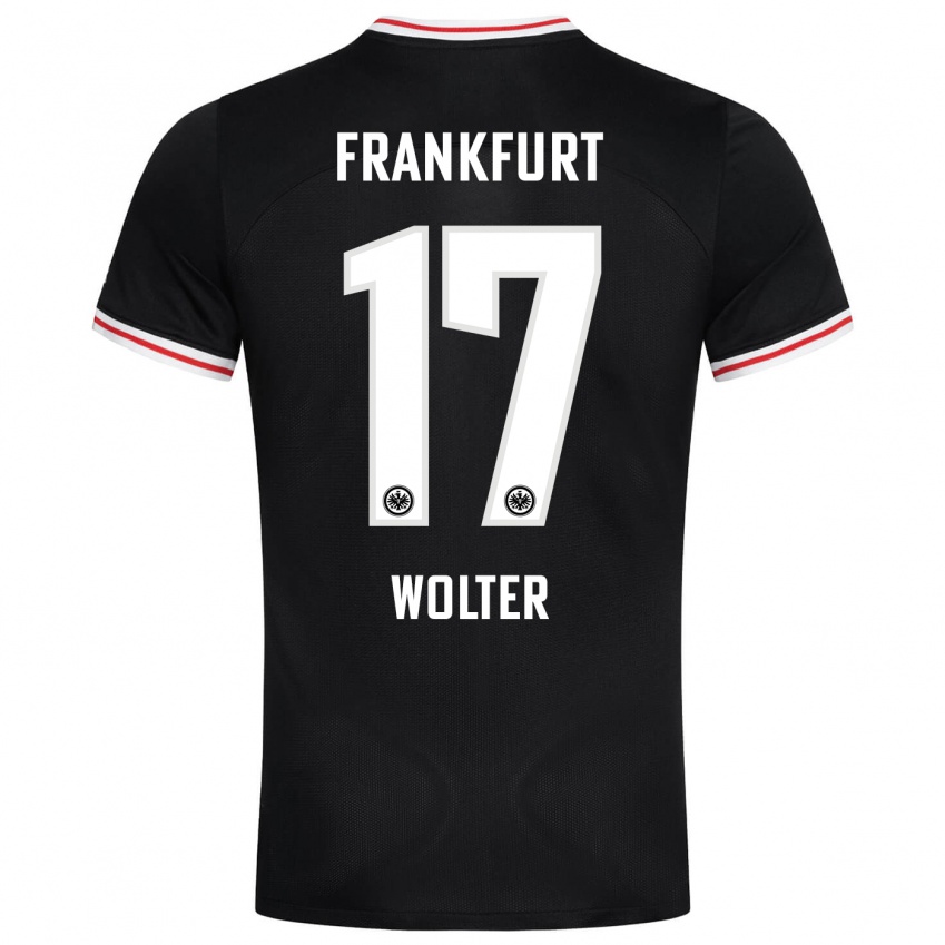 Hombre Camiseta Pia-Sophie Wolter #17 Negro 2ª Equipación 2023/24 La Camisa Perú