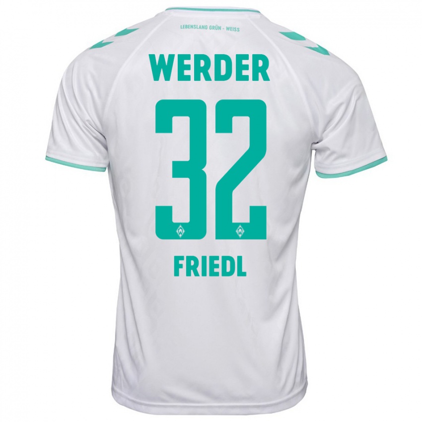 Hombre Camiseta Marco Friedl #32 Blanco 2ª Equipación 2023/24 La Camisa Perú