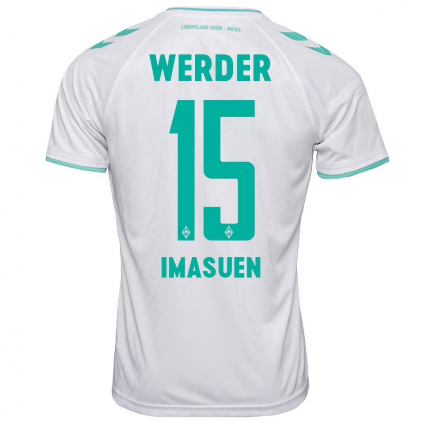 Hombre Camiseta Joel Imasuen #15 Blanco 2ª Equipación 2023/24 La Camisa Perú