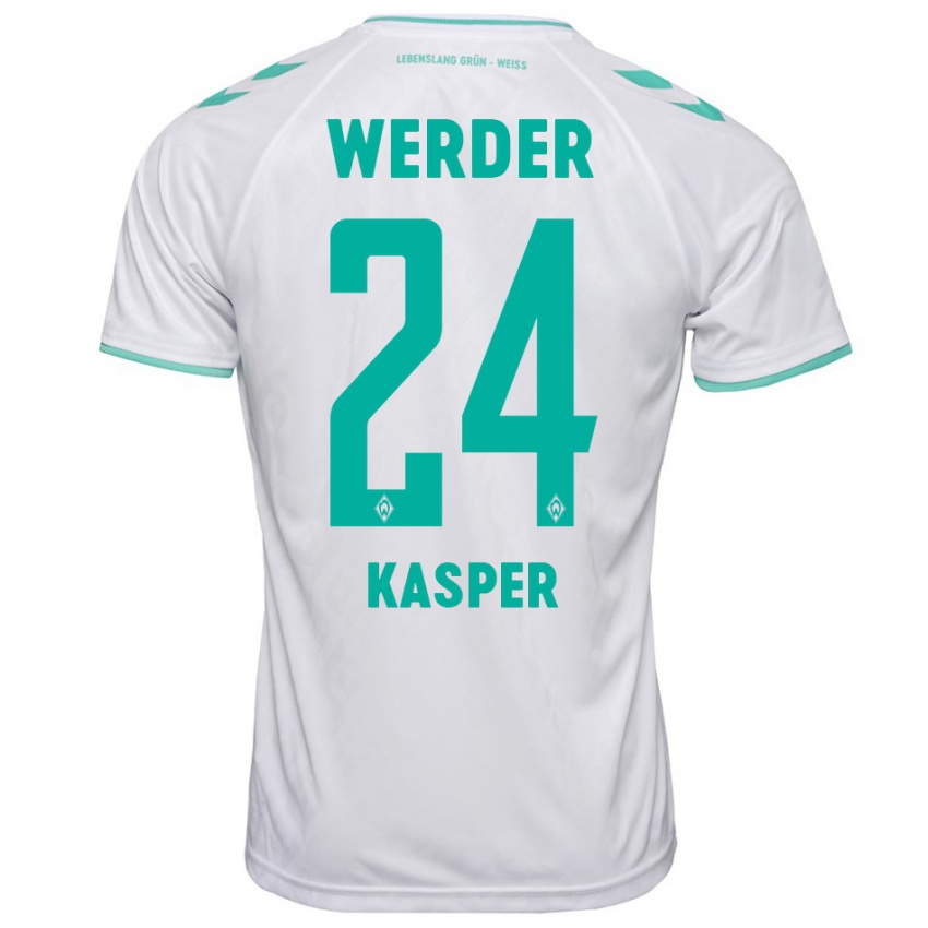 Hombre Camiseta Dominik Kasper #24 Blanco 2ª Equipación 2023/24 La Camisa Perú