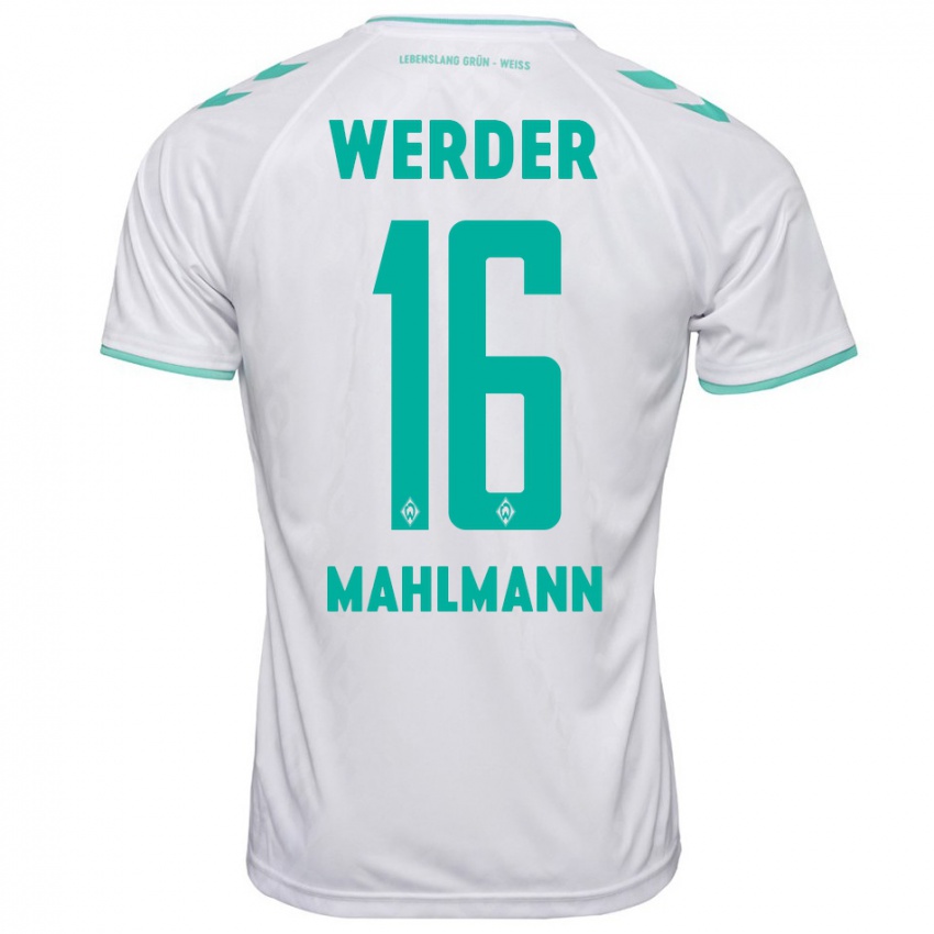 Hombre Camiseta Justus Mahlmann #16 Blanco 2ª Equipación 2023/24 La Camisa Perú