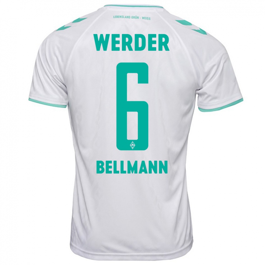 Hombre Camiseta Paul Bellmann #6 Blanco 2ª Equipación 2023/24 La Camisa Perú