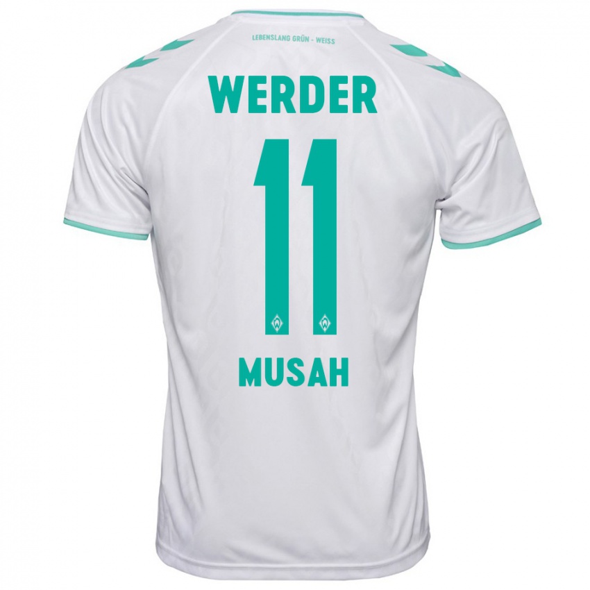 Hombre Camiseta Salim Musah #11 Blanco 2ª Equipación 2023/24 La Camisa Perú