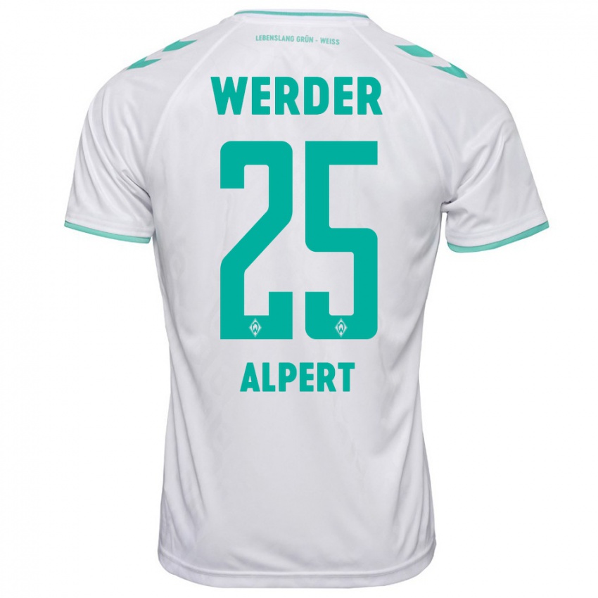 Hombre Camiseta Marvin Alpert #25 Blanco 2ª Equipación 2023/24 La Camisa Perú