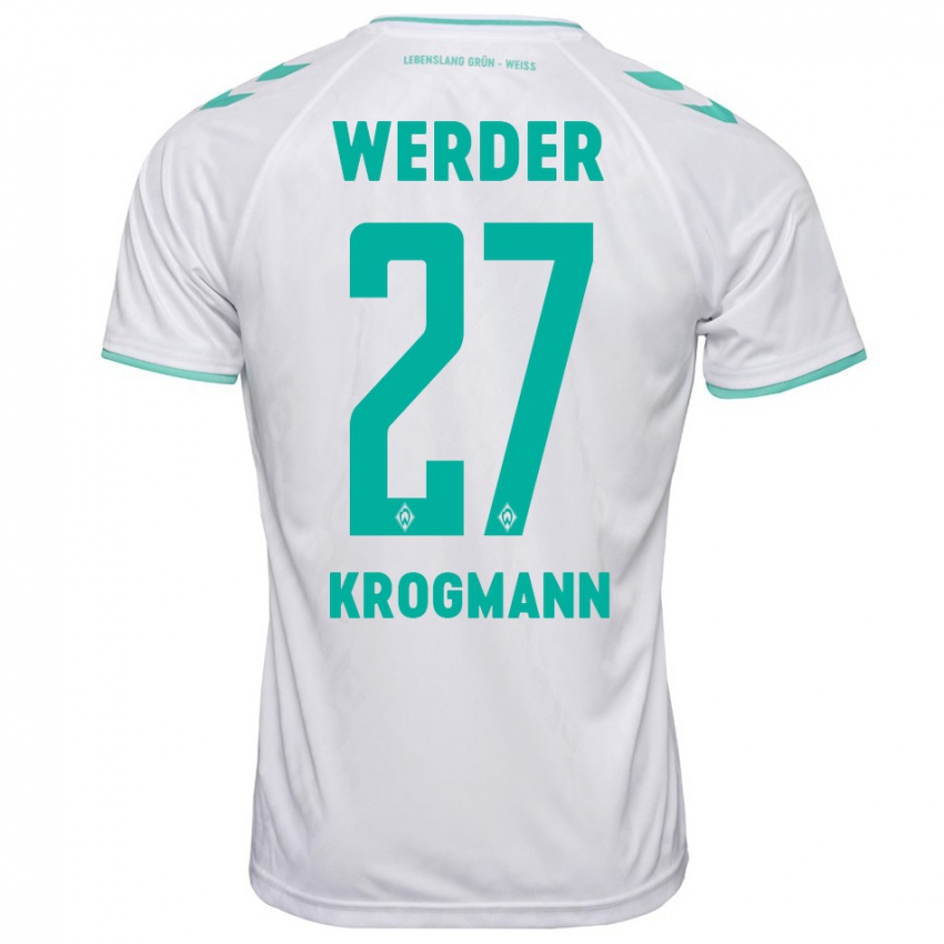 Hombre Camiseta Avid Krogmann #27 Blanco 2ª Equipación 2023/24 La Camisa Perú