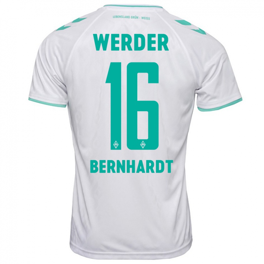 Hombre Camiseta Emilie Bernhardt #16 Blanco 2ª Equipación 2023/24 La Camisa Perú