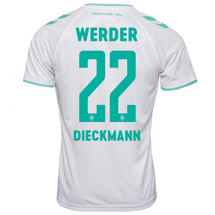 Hombre Camiseta Rieke Dieckmann #22 Blanco 2ª Equipación 2023/24 La Camisa Perú