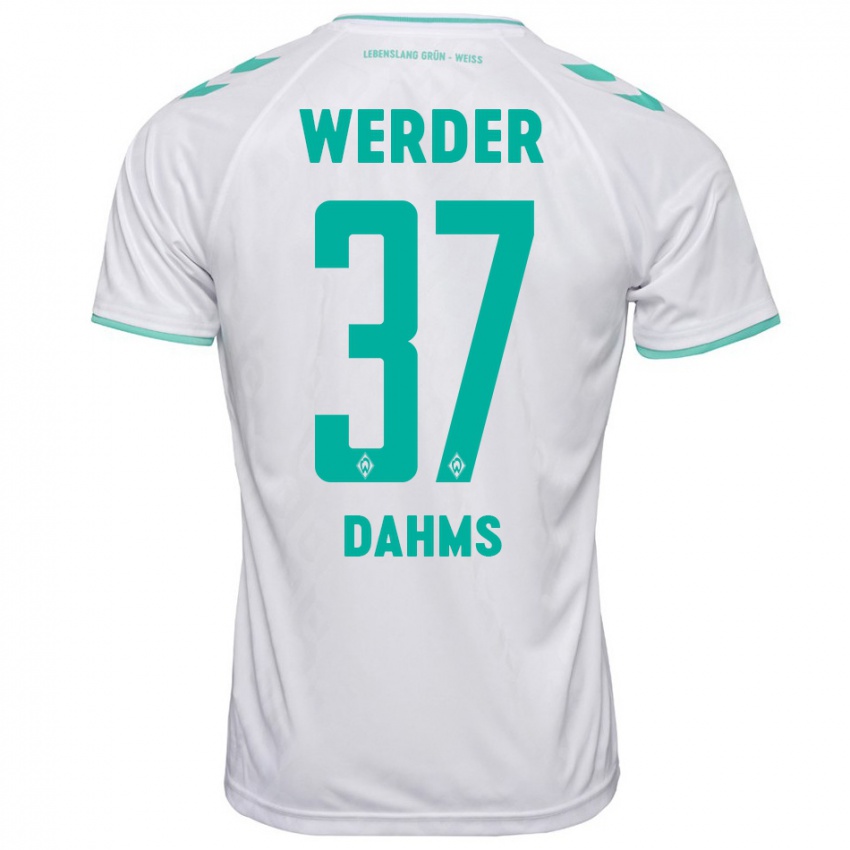 Hombre Camiseta Lena Dahms #37 Blanco 2ª Equipación 2023/24 La Camisa Perú