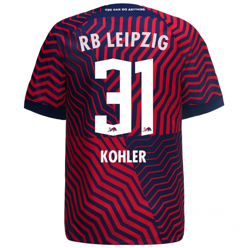 Hombre Camiseta Tim Köhler #31 Azul Rojo 2ª Equipación 2023/24 La Camisa Perú