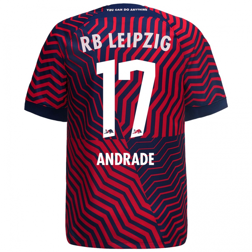 Hombre Camiseta Lydia Andrade #17 Azul Rojo 2ª Equipación 2023/24 La Camisa Perú