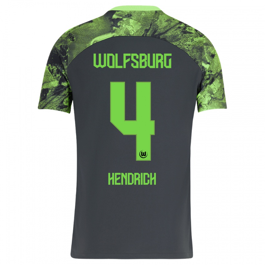 Hombre Camiseta Kathrin Hendrich #4 Gris Oscuro 2ª Equipación 2023/24 La Camisa Perú