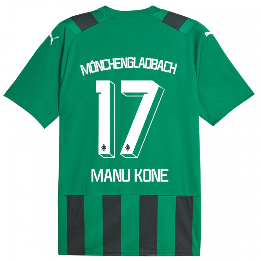 Hombre Camiseta Manu Kone #17 Verde Negro 2ª Equipación 2023/24 La Camisa Perú