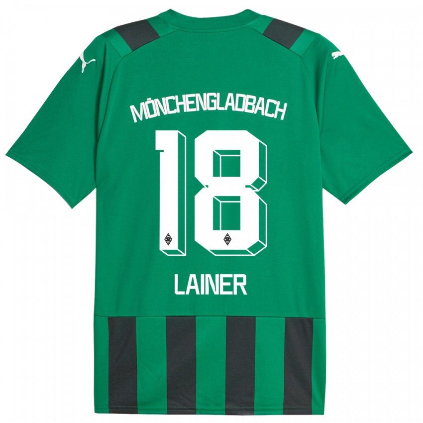 Hombre Camiseta Stefan Lainer #18 Verde Negro 2ª Equipación 2023/24 La Camisa Perú