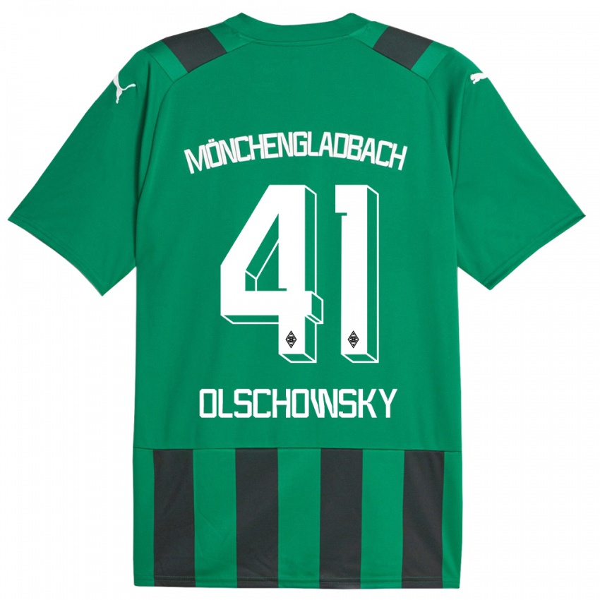 Hombre Camiseta Jan Olschowsky #41 Verde Negro 2ª Equipación 2023/24 La Camisa Perú