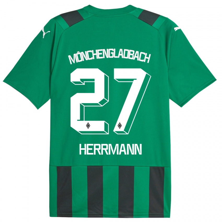 Hombre Camiseta Michelle Herrmann #27 Verde Negro 2ª Equipación 2023/24 La Camisa Perú