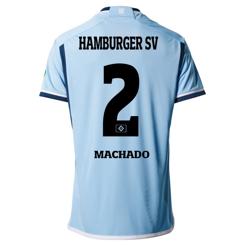 Hombre Camiseta Kilian Hölscher Machado #2 Azul 2ª Equipación 2023/24 La Camisa Perú