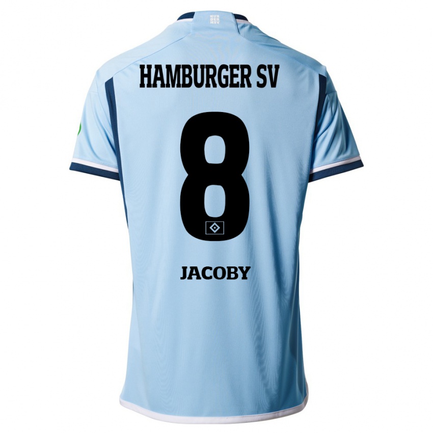 Hombre Camiseta Leandro Jacoby #8 Azul 2ª Equipación 2023/24 La Camisa Perú