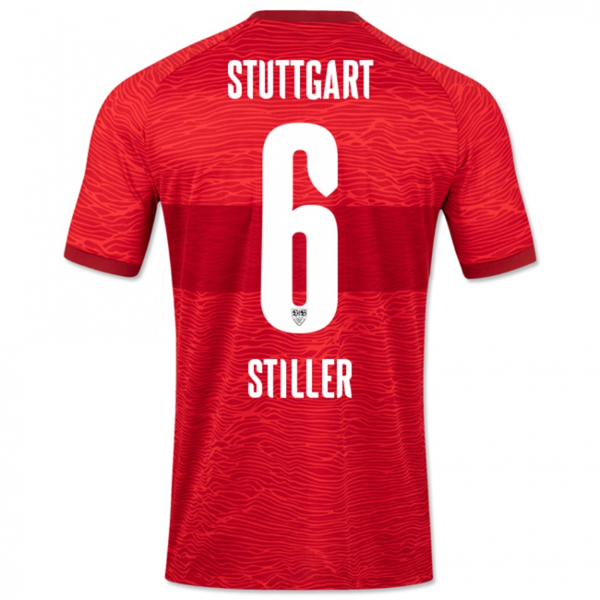 Hombre Camiseta Angelo Stiller #6 Rojo 2ª Equipación 2023/24 La Camisa Perú