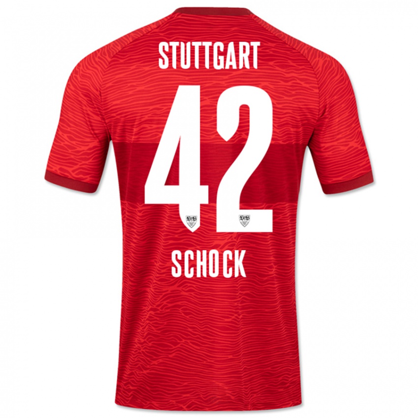 Hombre Camiseta Florian Schock #42 Rojo 2ª Equipación 2023/24 La Camisa Perú