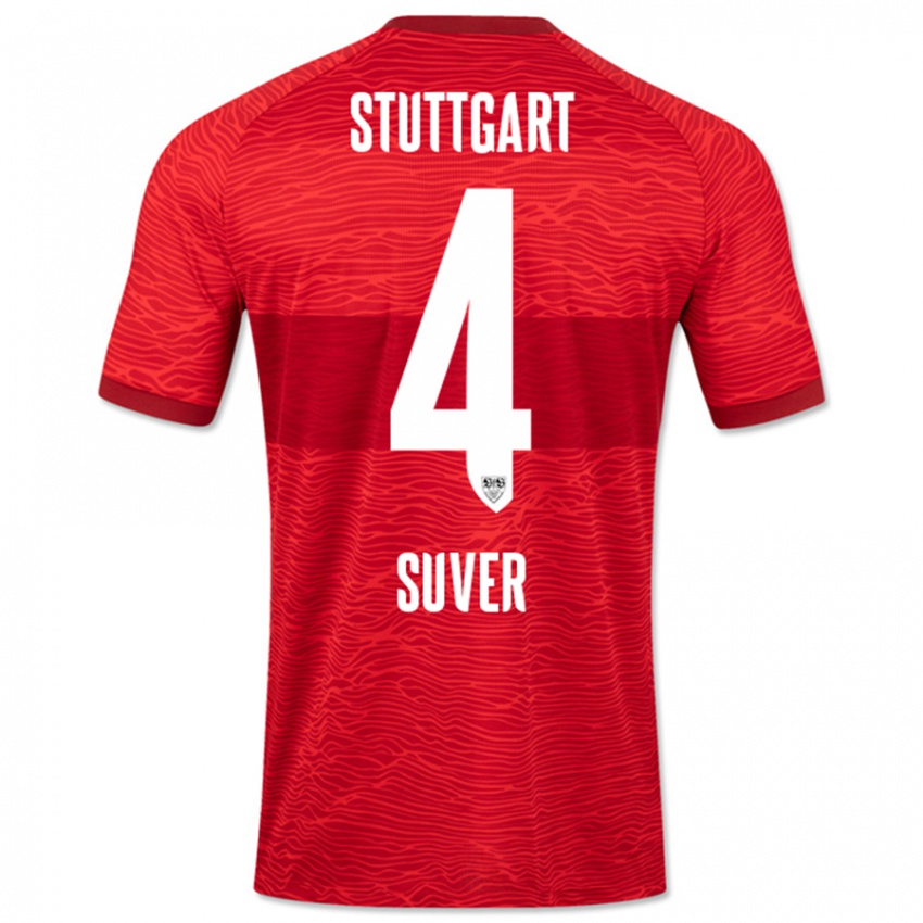 Hombre Camiseta Jakov Suver #4 Rojo 2ª Equipación 2023/24 La Camisa Perú