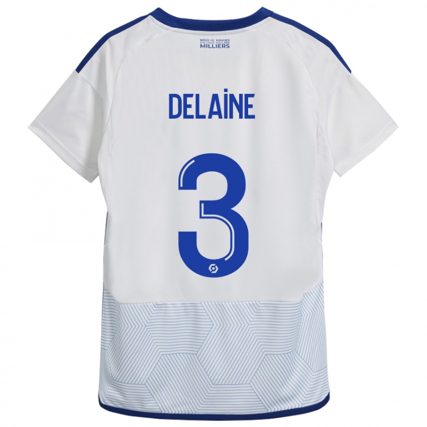 Hombre Camiseta Thomas Delaine #3 Blanco 2ª Equipación 2023/24 La Camisa Perú