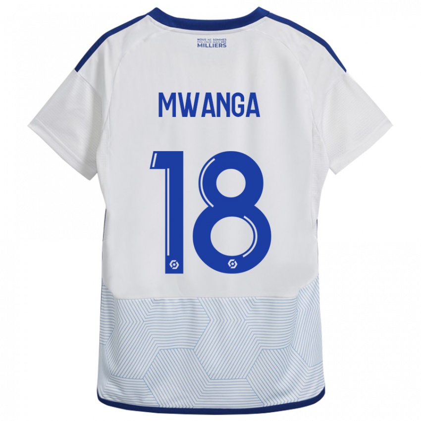 Hombre Camiseta Junior Mwanga #18 Blanco 2ª Equipación 2023/24 La Camisa Perú