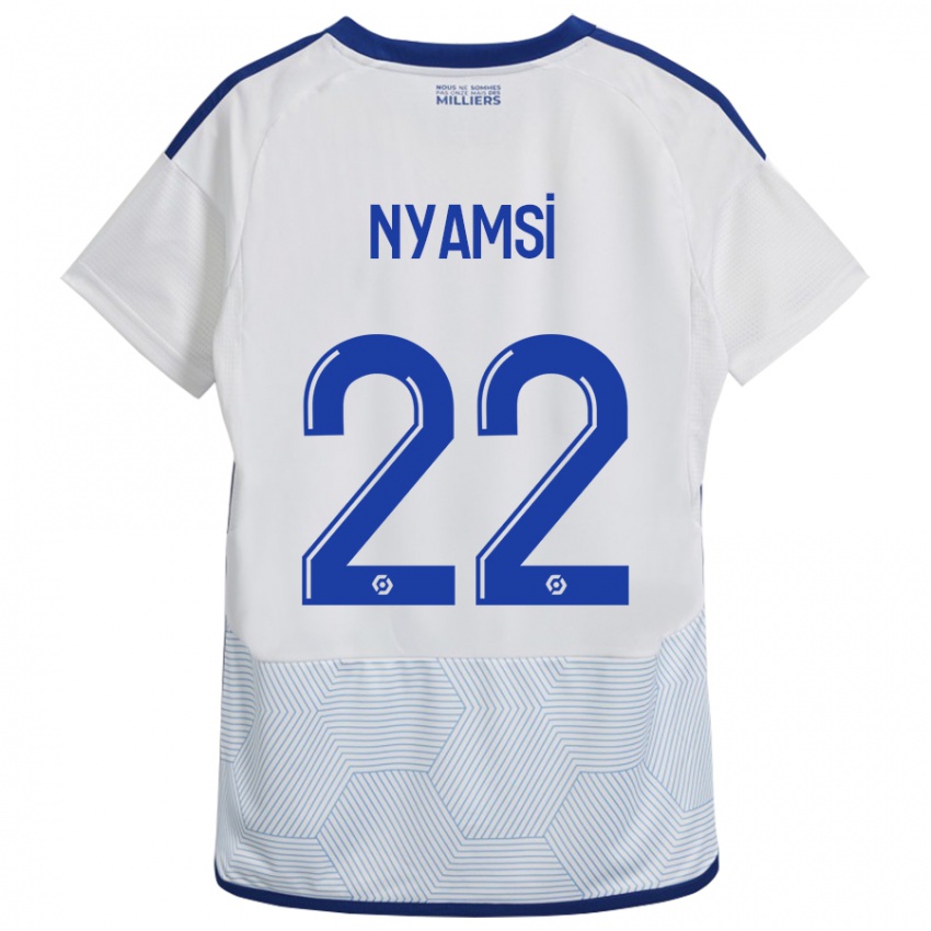 Hombre Camiseta Gerzino Nyamsi #22 Blanco 2ª Equipación 2023/24 La Camisa Perú