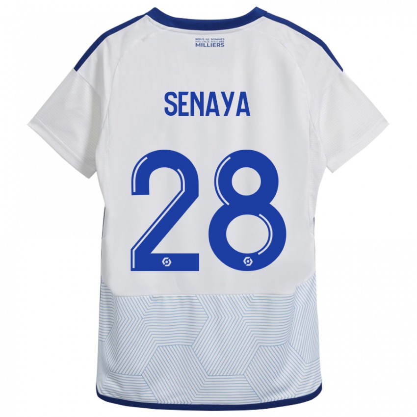 Hombre Camiseta Marvin Senaya #28 Blanco 2ª Equipación 2023/24 La Camisa Perú