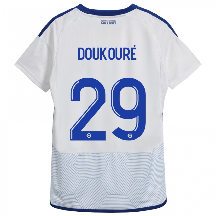 Hombre Camiseta Ismaël Doukouré #29 Blanco 2ª Equipación 2023/24 La Camisa Perú