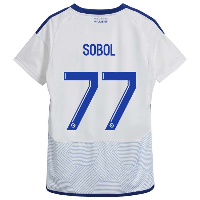 Hombre Camiseta Eduard Sobol #77 Blanco 2ª Equipación 2023/24 La Camisa Perú