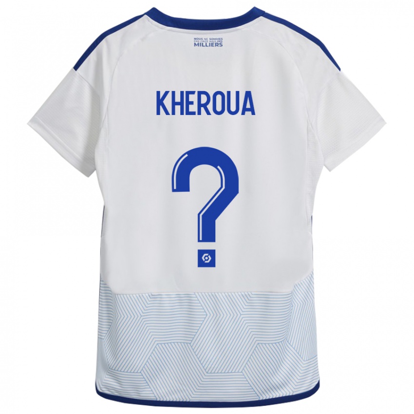 Hombre Camiseta Nail Kheroua #0 Blanco 2ª Equipación 2023/24 La Camisa Perú