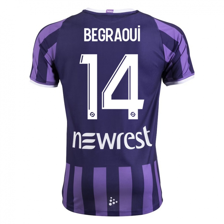 Hombre Camiseta Yanis Begraoui #14 Morado 2ª Equipación 2023/24 La Camisa Perú