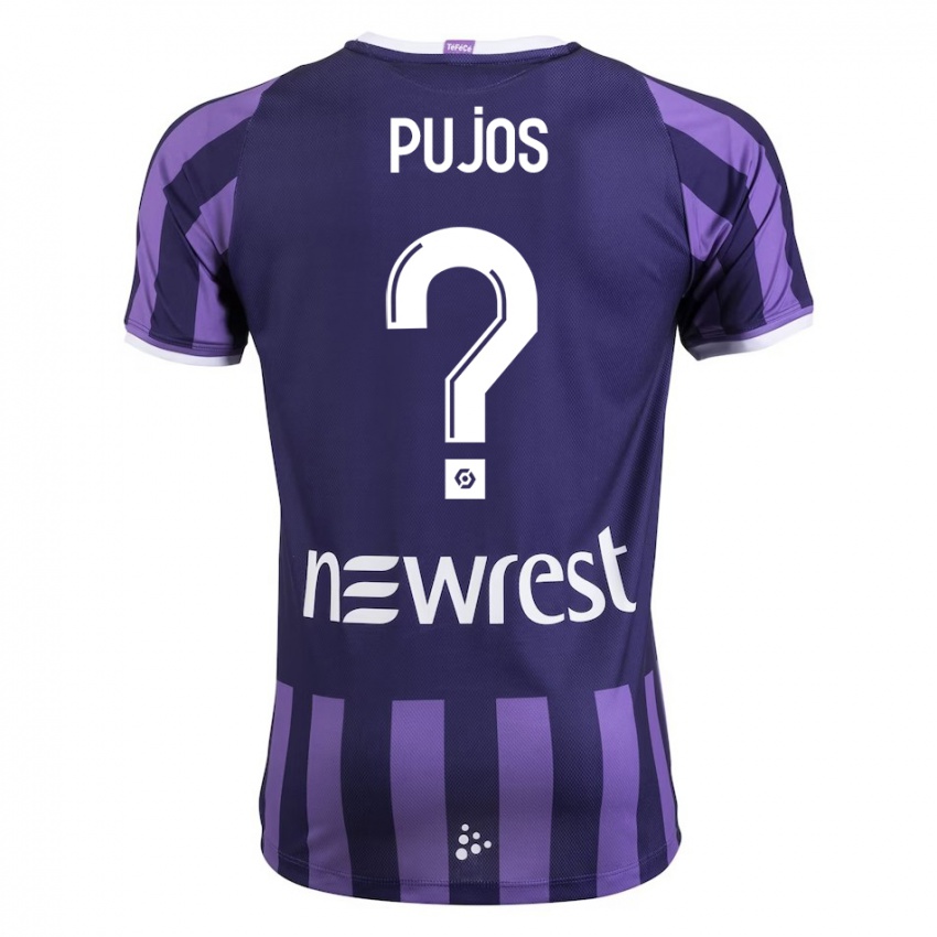 Hombre Camiseta Clément Pujos #0 Morado 2ª Equipación 2023/24 La Camisa Perú