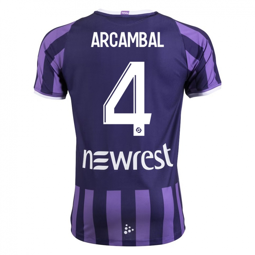 Hombre Camiseta Anais Arcambal #4 Morado 2ª Equipación 2023/24 La Camisa Perú