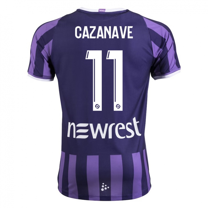 Hombre Camiseta Julie Cazanave #11 Morado 2ª Equipación 2023/24 La Camisa Perú