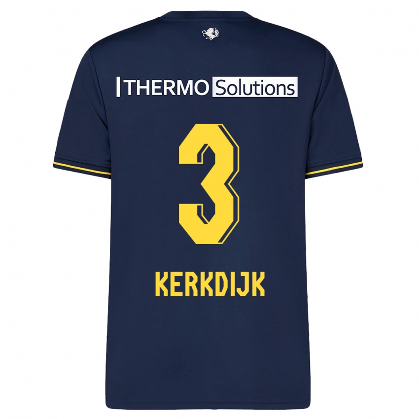 Hombre Camiseta Danique Kerkdijk #3 Armada 2ª Equipación 2023/24 La Camisa Perú