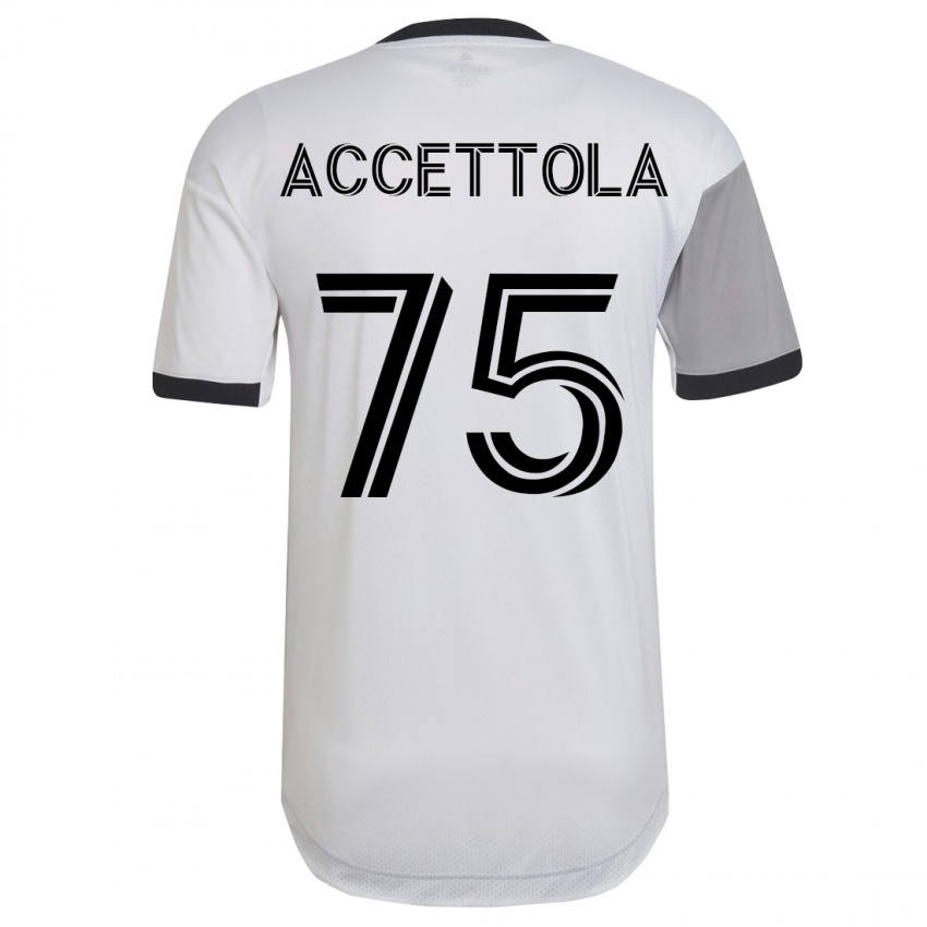 Hombre Camiseta Luca Accettola #75 Blanco 2ª Equipación 2023/24 La Camisa Perú