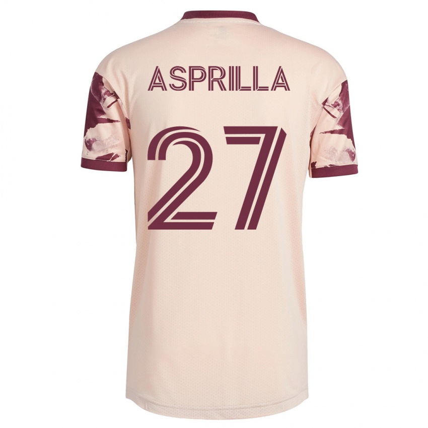 Hombre Camiseta Dairon Asprilla #27 Blanquecino 2ª Equipación 2023/24 La Camisa Perú