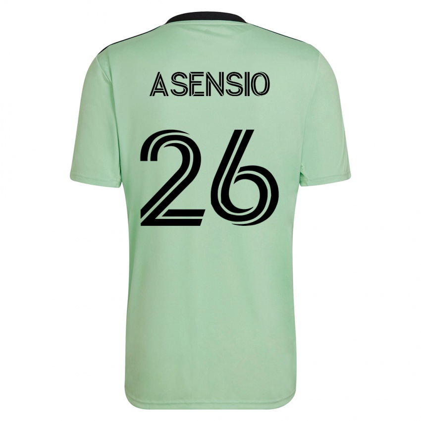 Hombre Camiseta Charlie Asensio #26 Verde Claro 2ª Equipación 2023/24 La Camisa Perú