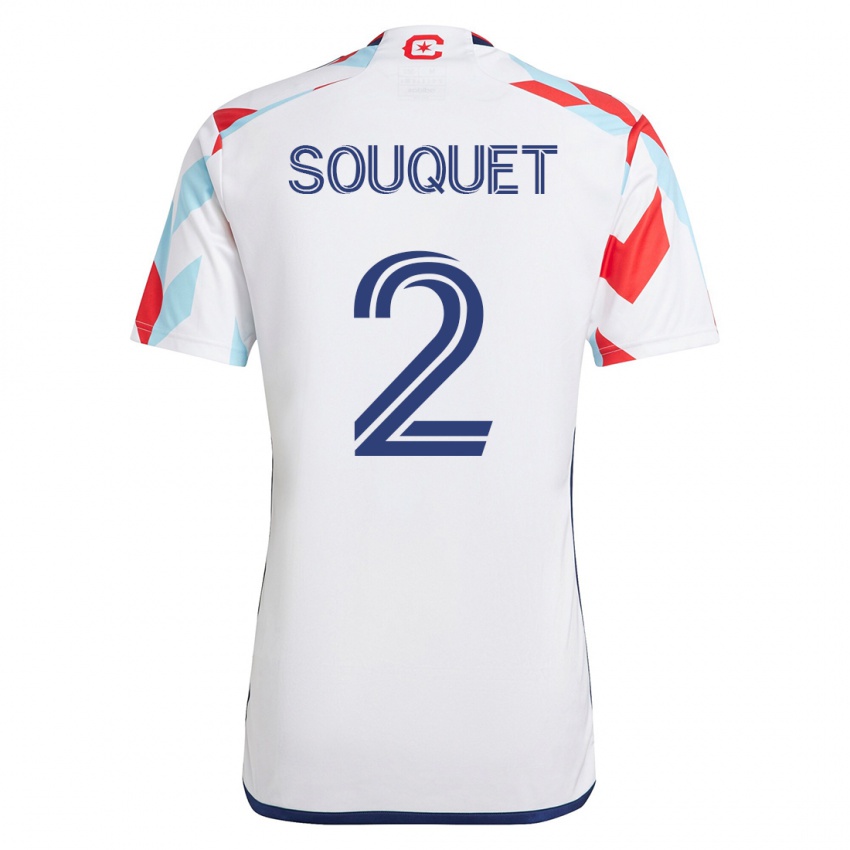 Hombre Camiseta Arnaud Souquet #2 Blanco Azul 2ª Equipación 2023/24 La Camisa Perú