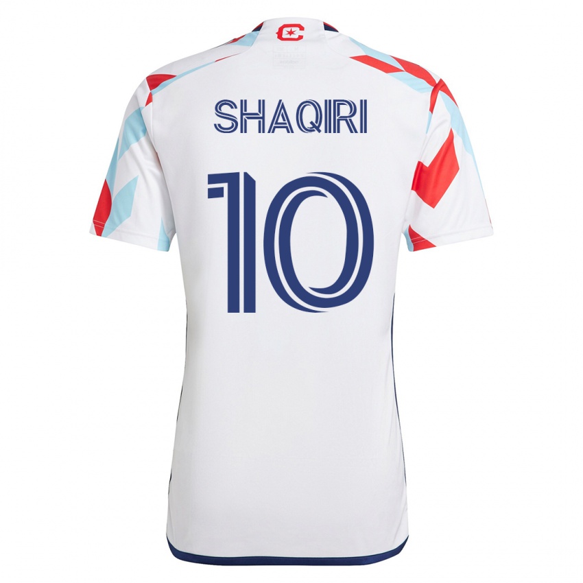 Hombre Camiseta Xherdan Shaqiri #10 Blanco Azul 2ª Equipación 2023/24 La Camisa Perú